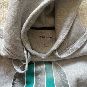 Sport-Tek Gray and Teal Hoodie for Men